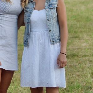 Sweet White Lace Strapless Dress